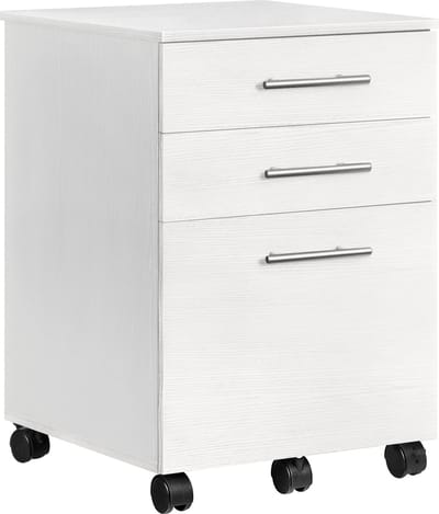 Ladeblok Bureau met Wielen – 3 Lades – Wit – 40×40×57,5 cm