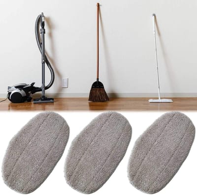 3-delige Stoomreiniger Vervangingsdoeken - Geschikt voor Leifheit CleanTenso - Microvezel Mop Pads - Herbruikbaar & Wasbaar - Dweil Navulling Geschikt voor Harde Vloeren & Laminaat - Wit