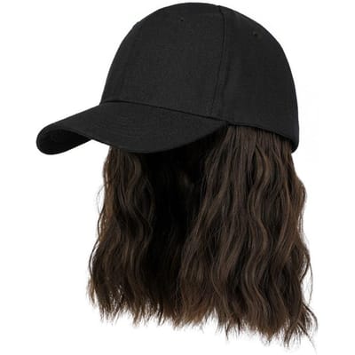 Mode Geïntegreerde Pruik Pet met Klep Golvend Krullend Bobo Pet Baseballpet Snapback Hoed Cadeau black