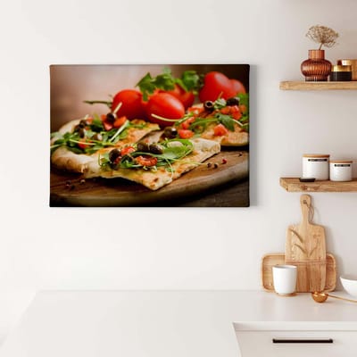 Canvas print DD123053 PizzaItaliana A.S. Création 0,7 x 0,5 m Bruin Kantoor Hal/Gang Keuken Slaapkamer Woonkamer