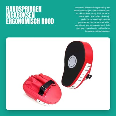 Dailygoods- Handschoenen 2 Stuks - Rode PU Handspatborden - Kickboksen - Muay Thai - Karate - Ergonomisch Ontwerp - Boks Pads