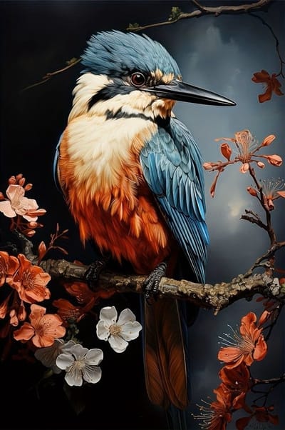 30x20cm Diamond Painting Vogel (rond) nr 401