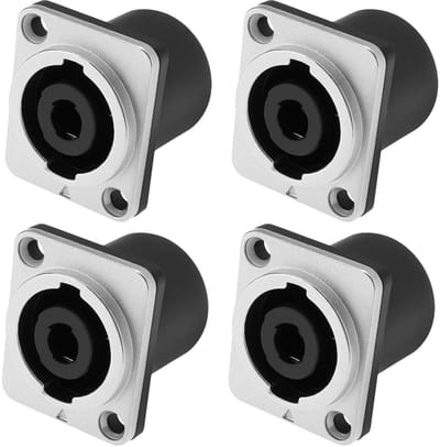 Store_8 - 4-polige Speakon connector - Hoogwaardige metalen jack - Zilver en zwart - Voor audio-installaties - Geschikt voor diverse merken