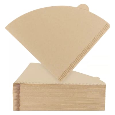QTTVBTNA - Conisch Koffiefilterpapier - Zuivere Filtratie - V-vormige koffiefilter - Handmatig Opschenken - Voor koffiezetapparaten, koffiepot, filterbekers - Naturel - 100 Stuks