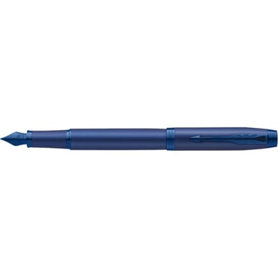 Parker IM Monochrome vulpen | blauwe inkt | blauwe afwerking en details | medium punt | met Geschenkdoos