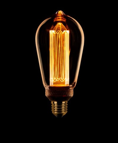 ETH Edison ST64 kooldraad LED 4w E27 240v 1800k 3 stappen dimbaar amber/goud 200L + M.