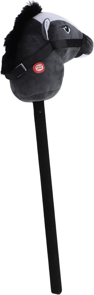 Paardenstok Speelgoed - Pluche Hobby Paard - Kinderen Spelen - Met Geluidseffecten - 70 Cm Lang - Roze Zwart