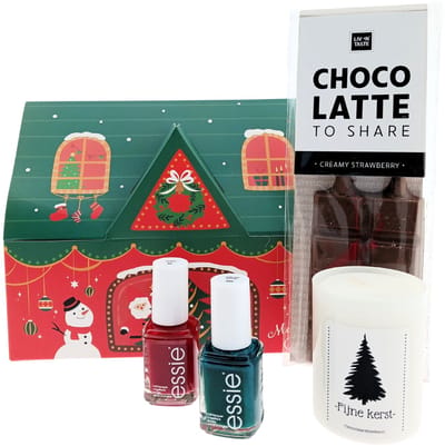 Essie Kerst Cadeauset Nagellak – 4-delig – 2x Nagellak + Chocolade + Kerstkaars – Cadeau voor haar