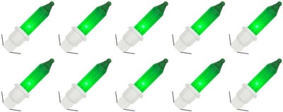 OE Lightning Reserve Kerstlampjes - 10 stuks - Witte Insteek Fitting - 2.5V/0.425W - Groen Licht
