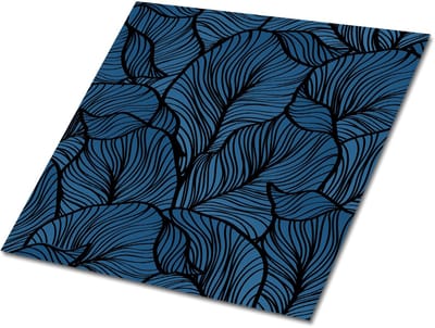 Tulup PVC Tegels - Retro Bladeren Vinyl Tegels - 30 cm x 30 cm - Blauw Wand PVC Tegels - 9 stuks - Zelfklevende Vinyltegels - Geometrisch Plaktegels - Vinyl Tegels Zelfklevend - Plaktegels keuken en Badkamer