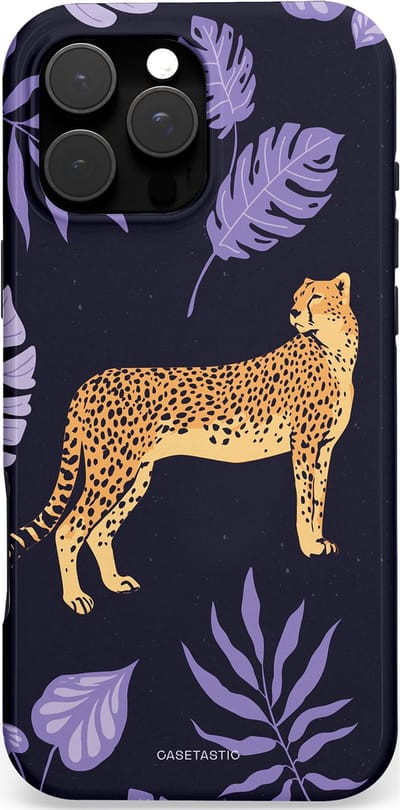 Casetastic Hoesje Geschikt voor Apple iPhone 16 Pro Max Magsafe - Stijlvolle Beschermende Duo-layer Case - Cheetah snelheid