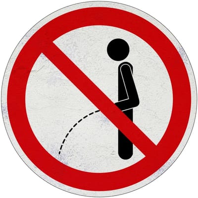 Niet wildplassen verbodsbord | Sign Again materiaal | 10 cm