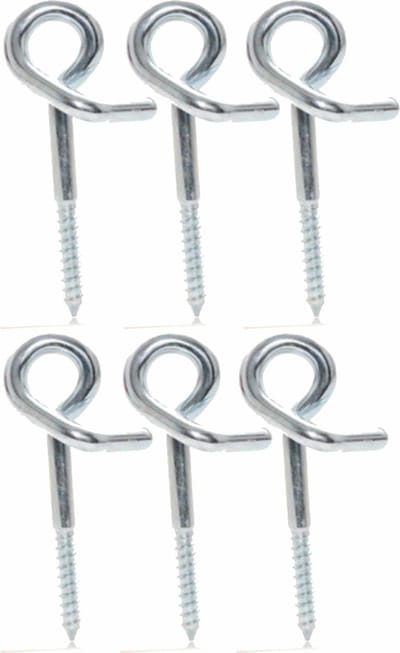 Schommelhaak -6x stuks - krulhaken - verzinkt staal - 160 mm - ophangen en bevestigen van touw - schommelhaken / krulhaak