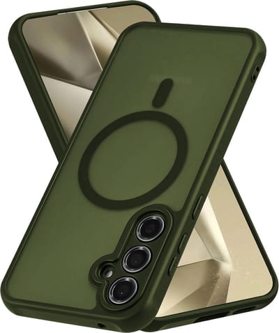 Casemania Hoesje Geschikt voor Samsung Galaxy S23 - Groen - Matte Armor Back Cover - Geschikt voor MagSafe