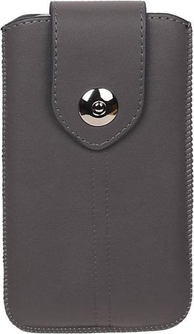 Luxe Smartphone Pouch Maat M ( - Hoesje Geschikt voor Samsung Galaxy S4 i9500 ) Grijs