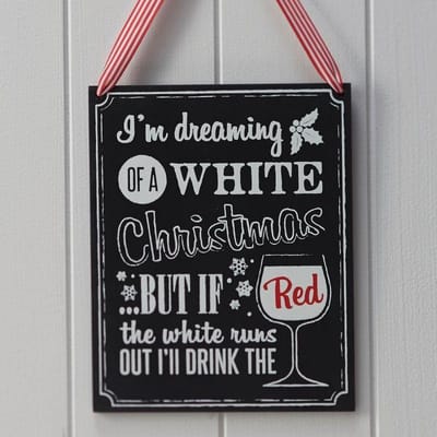 Houten bord - Wijn - Krijtbord - Vintage Noel