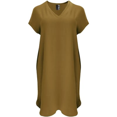 V-hals Korte Mouw Jurk Dames Mat Fashion Airwashed