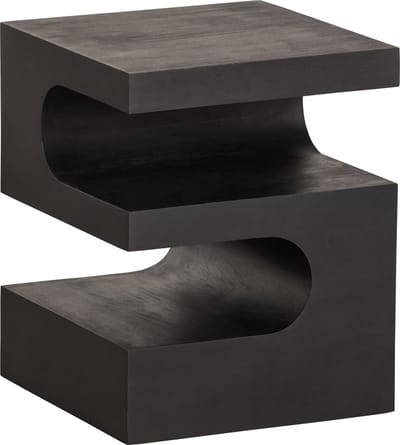 WOOOD Toma Bijzettafel - Mangohout - Zwart - 50x40x40