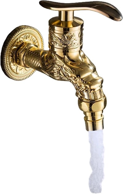 Antieke Messing Kraan voor Badkamer en Keuken, Vintage Design voor Buiten en Tuin, Perfect voor Elk Huis