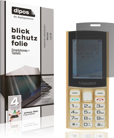 dipos – Matte Privacy Screenprotector geschikt voor Masstel Lux 20 | Anti-Spy Beschermfolie