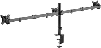 DYNA®Monitorarm 3 schermen - Muurbeugel - Klemdoorvoertule - Zwart - 144cm x 15cm x 55cm