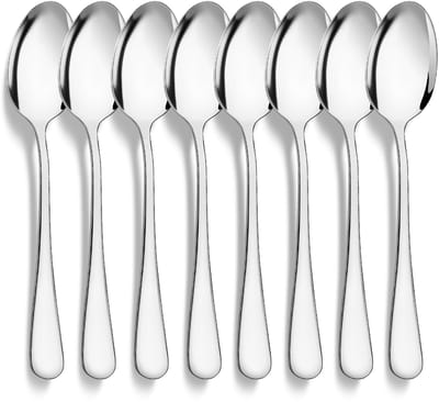 Dailygoods - 8 Stuks Soeplepels, 18,5cm Dinerlepel Roestvrij Staal, Zilver Eetlepels, Spiegelgepolijst, Tafellepels, Dessertlepel voor Keuken, Thuis, Restaurant, Feest, Vaatwasmachinebestendig