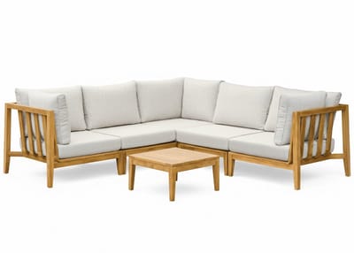 Belito Daan Hoek Loungeset | Teakhout | 245x245 cm | Nr. 6 incl. Vierkante Tafel
