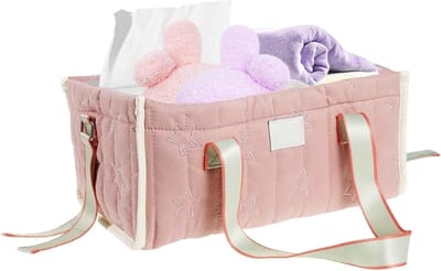 Luier Tas - Opbergdoos Kinderwagen - Baby Verzorging Onderweg - Verstelbare Binnenindeling - 180x180x40mm - Sterrenpatroon