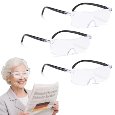 Loepbril set van 3 - Vergrotingsbrillen 150%, 200%, 300% met anti-blauw licht - Draagbare handsfree leesloepen voor dichtbij werken en lezen