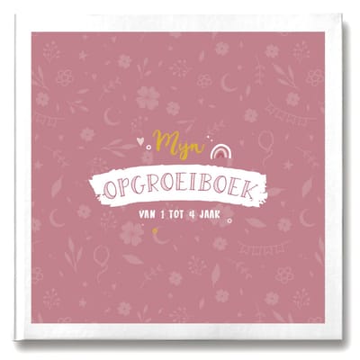 Maan Amsterdam Opgroeiboek Baby Kind 1 tot 4 jaar - Roze - Unisex