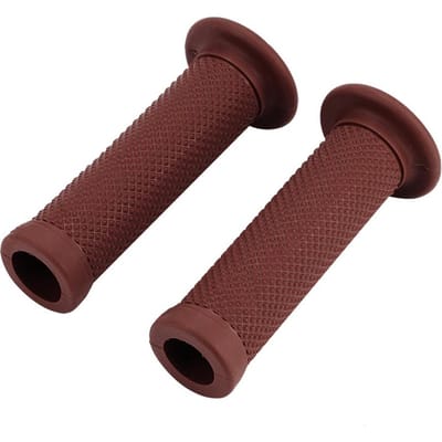 2 Pièces 22mm Poignées de Guidon de Moto Universelles Vintage Décor Étoile Embouts de Guidon(Noir) Brown