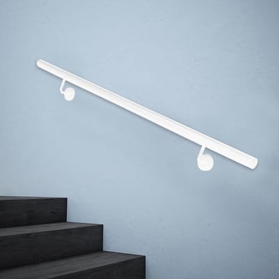 Veiligheidsbeugel - Trapleuning - Binnen en buiten - Antislip ontwerp - 420 cm - Wit