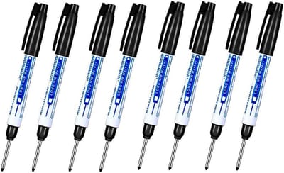 8x Markerpen met Lange Punt voor Diepe Gaten, Waterdichte Markeringstool