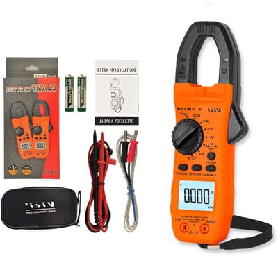 Digitale Klemmeter - Stroommultimeter Tester - Elektrische Problemen Oplossen - Automatisch Bereik - 4000 Tellingen - Oranje en Zwart