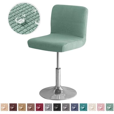 2 pièces Housse de Chaise Imperméable Couleur Unie Élastique Housse de Tabouret de Bar Anti-saleté Housse de Chaise à Doss Court pour Décoration de Maison Club 2pcs chair cover
