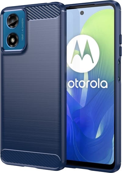 Coverup Hoesje - Geschikt voor Motorola Moto G04(s) / G24 (Power) / E14 Hoesje - Coverup Armor Brushed TPU Back Cover - Blauw