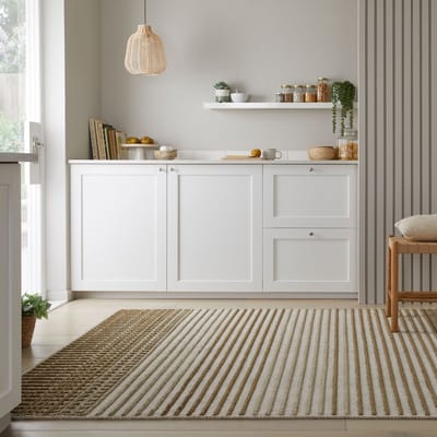 Flycarpets Wasbaar Vloerkleed Modern - Elton - Groen / Beige - Laagpolig Tapijt - 120x160 cm