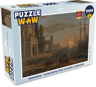 Puzzel Zeehaven - schilderij van Claude Lorrain - Legpuzzel - Puzzel 1000 stukjes volwassenen