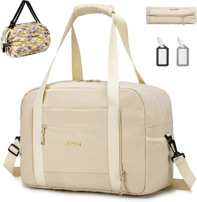 20L Reisbagage Handbagage Sporttas Weekender Vouwbare Reistas Lichtgewicht Fitness Tas met Opbergzakken voor Vliegtuig en Cabin Gebruik