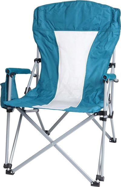Campingstoel MCW-L50, klapstoel, vissersstoel, regisseursstoel, wasbare beschermhoes van staal en stof/textiel ~ turkoois