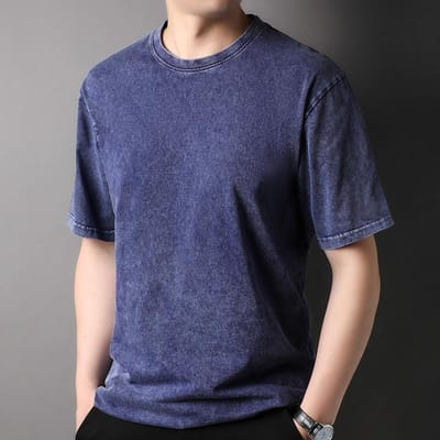 T-shirt d'été à manches courtes pour homme, col rond, coupe ample, pour jeunes et d'âge moyen 2XL