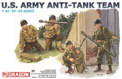 Dragon Modelbouwpakket Militaire voertuigen - 6149 Amerikaanse Soldaten WWII - U.S. Army Anti-Tank Team - 4 Figuren Plastic - 1:35 - Modelbouw