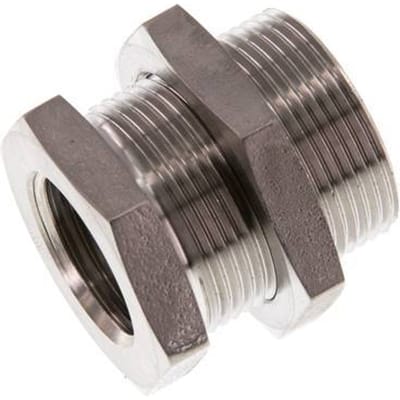 G 1/2'' x M28x1.5 F/M RVS Schotdoorvoer Koppeling 40 Bar - FL2S-FM-ST-012G-M28-B