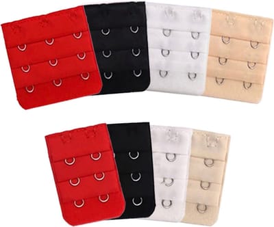 BH-verlengers - 8 stuks - Past op alle BH's - 2 haken en 3 haken - 4 kleuren - BH-verlengers - Ondergoed en badkleding - Verlenggespen voor ondergoed - BH-verlengsluitingen op de rug
