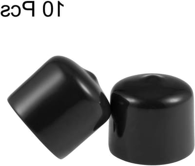 10 Stuks Zwarte Rubber Eindkappen 25mm ID - Flexibele Bescherming voor Schroeven, Kabels en Buizen, Duurzame Vinyl Covers voor Veiligheid en Onderhoud