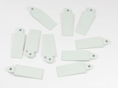 Pack van 10 witte zachte rubberen deur- en vensterwiggen 50mm x 21mm