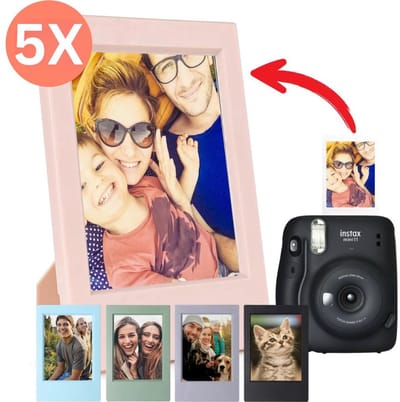Ainy - Mini fotolijst 54x86 mm | Set van 5 kleuren fotolijsten | Fotolijstje geschikt voor Instax Mini 10 11 12 fotopapier formaat 46x62mm