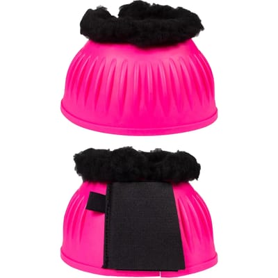 Rubberen paardenbellen met bont HKM Atlanta Neon