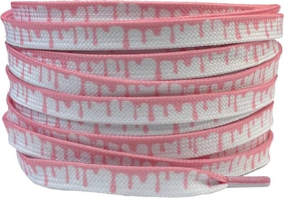 Printveter verfdruppels 8mm Wit/Roze 120cm