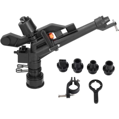 G 1?Arroseur d'irrigation 1/2 ABS à bras oscillant réglable et à grand débit pour jardin et pelouse gray